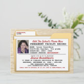 先生おもしろいの退職パーティの招待状 招待状 (スタンド正面)