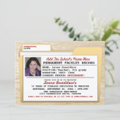 先生おもしろいの退職パーティの招待状 招待状 (スタンド正面)