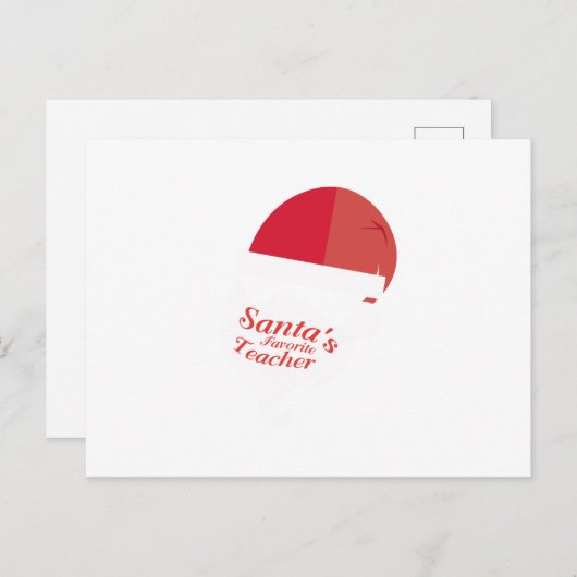 先生おもしろいクリスマスギフトサンタズお気に入りの シーズンポストカード (正面/裏面)