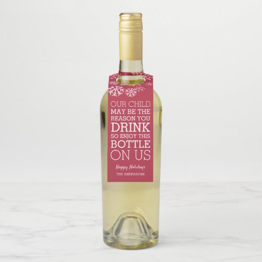 先生おもしろいクリスマスワインギフト ボトルネックタグ (ボトル)