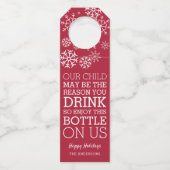 先生おもしろいクリスマスワインギフト ボトルネックタグ (正面)