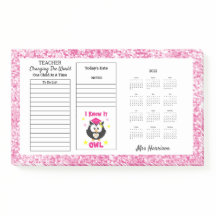 先生おもしろいズフクロウデスクカレンダーメモ