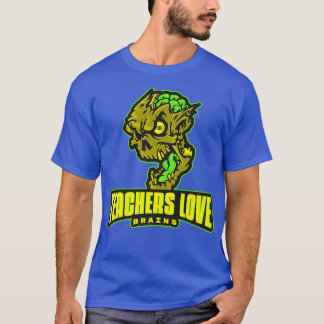 先生おもしろいズLOVE BRAINSゾンビホラーマスコットテ Tシャツ