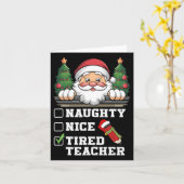 先生おもしろいニースいけな疲れた先生クリスマス カード (黄色い花)