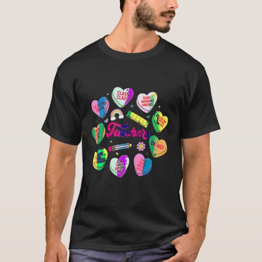 先生おもしろいハッピーバレンタインデー会話He Tシャツ (正面)