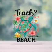 先生おもしろいビーチサマーカメ アクリルサイン (ニュートラル)