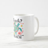 先生おもしろいビーチサマーカメ コーヒーマグカップ (正面右)