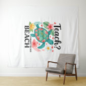 先生おもしろいビーチサマーカメ タペストリー (インサイチュ(横))