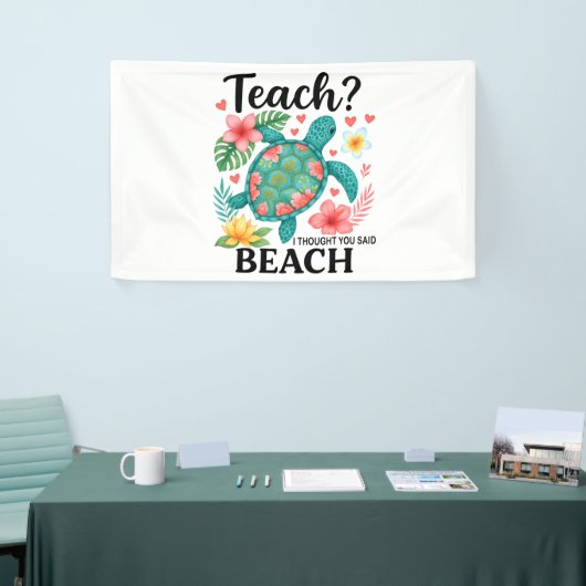 先生おもしろいビーチサマーカメ 横断幕 (トレードショー)