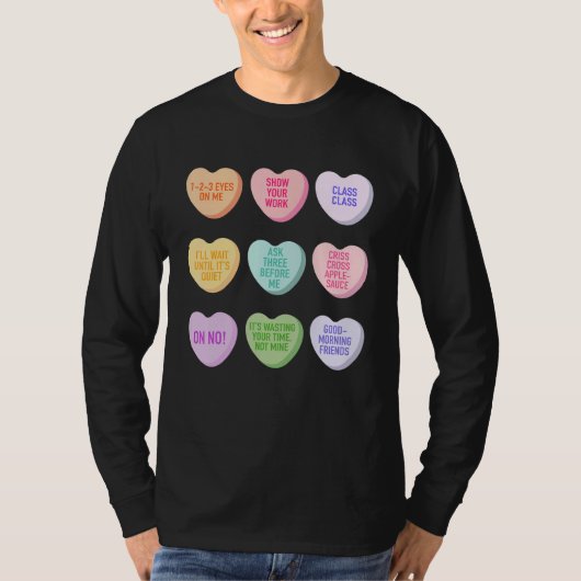 先生おもしろいヴァレンティネス日会話ハートSc Tシャツ (正面)