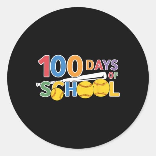 先生おもしろい学生100日の学校 ラウンドシール (正面)