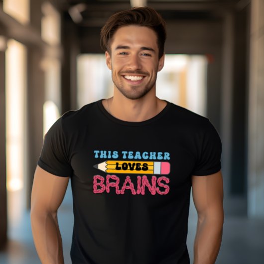 先生おもしろい新学期先生愛の脳 Tシャツ