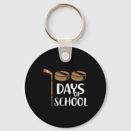 先生おもしろい100th Day Of Schoolホッケー キーホルダー (正面)