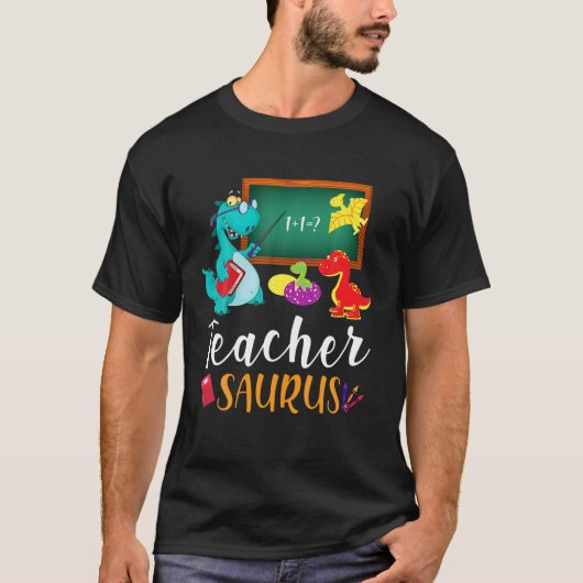 先生おもしろいSaurus Tee The Dinosaurus先生アプリ Tシャツ (正面)