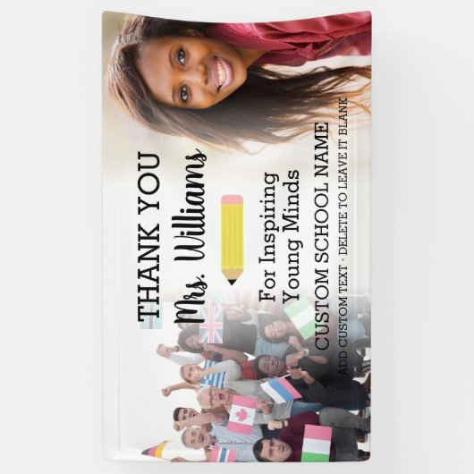 先生お別離れれの学校2フォトバナー 横断幕 (縦)