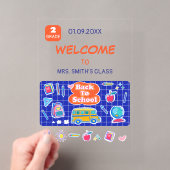 先生からのメッセージ「Happy First Day Of School!」 アクリル招待状 (インサイチュ (ポータブル))