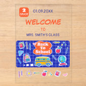 先生からのメッセージ「Happy First Day Of School!」 アクリル招待状 (正面)
