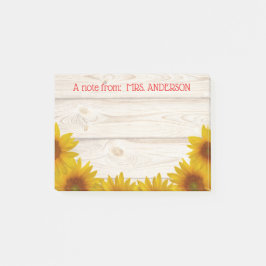 先生からのShiplap | Aのノートのデイジー ポストイット