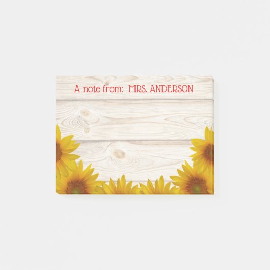 先生からのShiplap | Aのノートのデイジー ポストイット (正面)