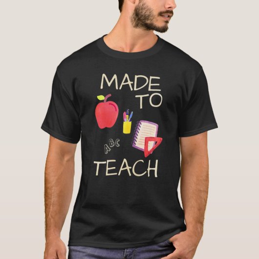 先生かわいいアップルペンシルABC教え Made To  Tシャツ (正面)