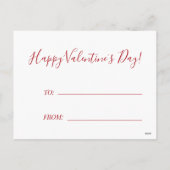 先生かわいいハッピーバレンタインデーハート引用文 シーズンポストカード (裏面)