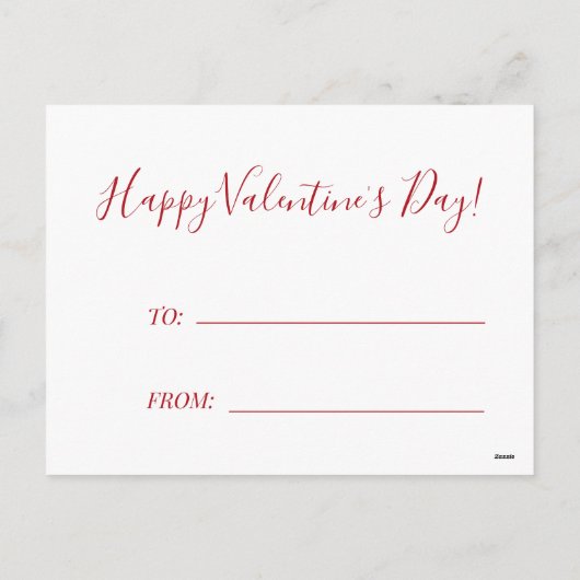 先生かわいいハッピーバレンタインデーハート引用文 シーズンポストカード (裏面)