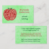 先生か家庭教師はベビーAppleおよび格子を学びます 名刺 (正面/裏面)