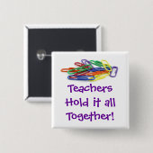 先生がクリップをまとめる 缶バッジ (正面&裏面)