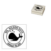 先生がスタンプを押す ラバースタンプ (押印)