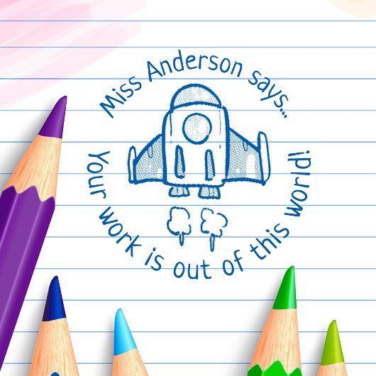 先生が世界のロケットからカスタム出る セルフインキングスタンプ