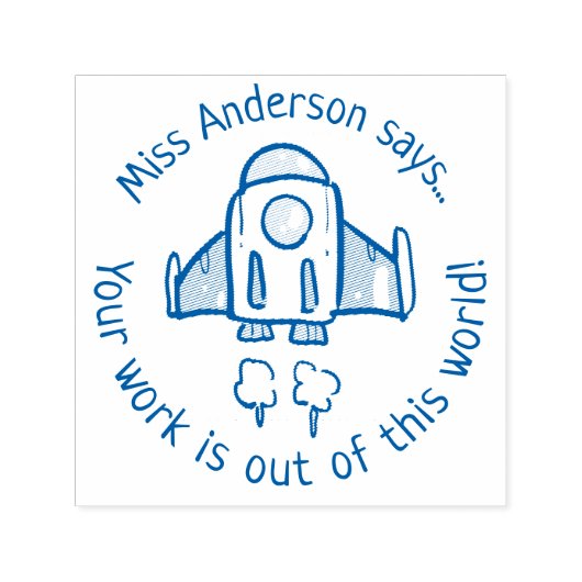 先生が世界のロケットからカスタム出る セルフインキングスタンプ (デザイン)