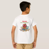 「先生が世界を素晴らし作る」かわいいリンゴ Tシャツ (裏面フル)
