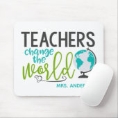 先生が世界学校名を変パーソナライズされたえる マウスパッド (マウス)