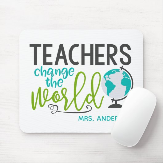 先生が世界学校名を変パーソナライズされたえる マウスパッド (マウス)