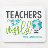 先生が世界学校名を変パーソナライズされたえる マウスパッド (正面)