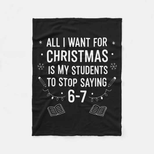先生が大好きな学生たち 6-7 67 六 七 面白い クリスマス フリースブランケット (正面)