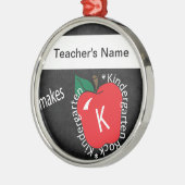 先生が幼稚園の岩をオーナメント メタルオーナメント (左)