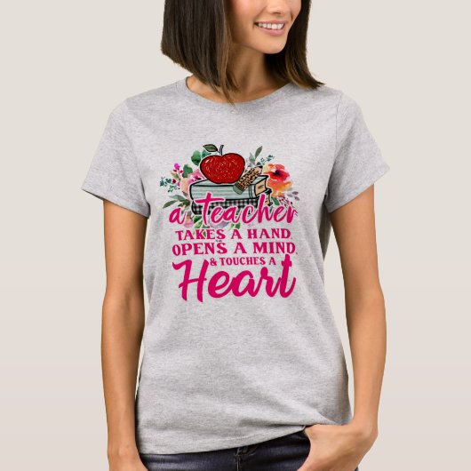 先生が手を取ってくれる 先生へのギフト Tシャツ (正面)