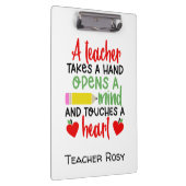 先生が手を取って心を開くTouchハート クリップボード (右)