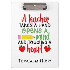 先生が手を取って心を開くTouchハート クリップボード