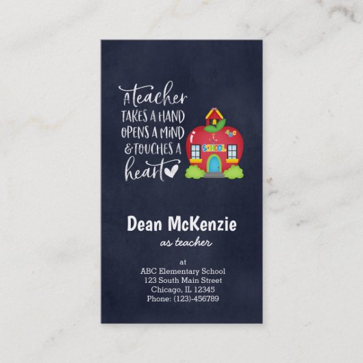 先生が手を取る 名刺 (正面)