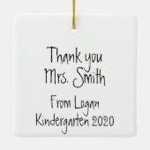 先生が手を取パーソナライズされたる セラミックオーナメント (裏面)