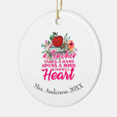 先生が手パーソナライズされた贈を先生 セラミックオーナメント (左)