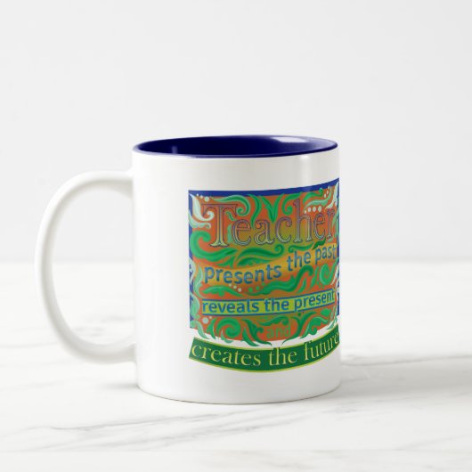 先生が未来を創り出す/先生評価 ツートーンマグカップ (左)