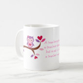 先生が気にする賢いフクロウ コーヒーマグカップ (正面左)