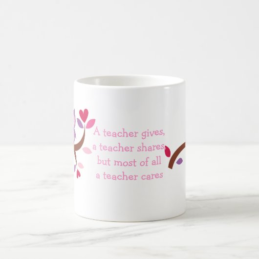 先生が気にする賢いフクロウ コーヒーマグカップ (中央)