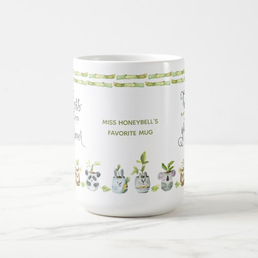 先生が永遠に可愛い動物を育てる種を植える コーヒーマグカップ (中央)