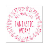 先生が素晴らしいスタンプをパーソナライズされた言う セルフインキングスタンプ (デザイン)