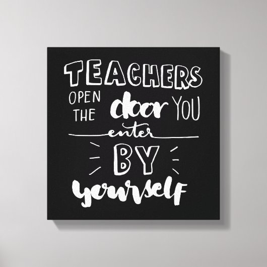 先生が自分で入力するドアを開ける キャンバスプリント (正面)