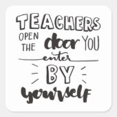 先生が自分で入力するドアを開ける スクエアシール (正面)